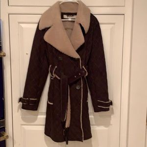 Laundry suede and shearling wool coat